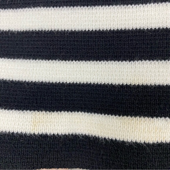 J. Crew Black and White Striped Sweater Cardigan Size SmallPleated Neckline Chic - Picture 8 of 8